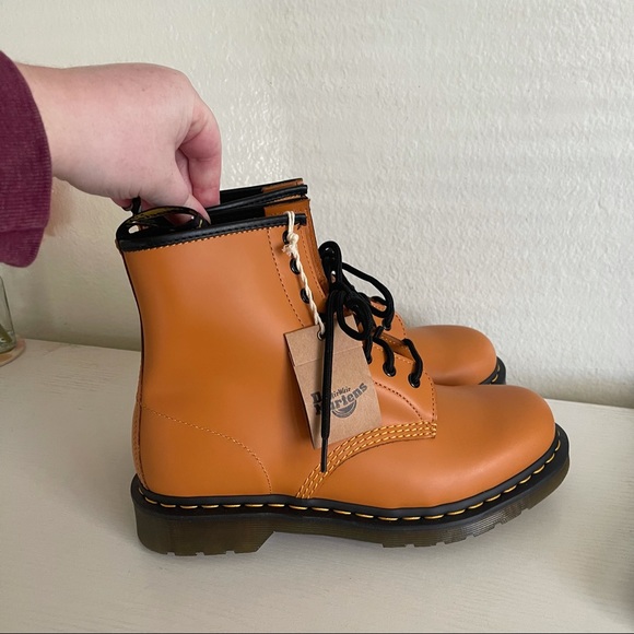 Dr Martens | Pumpkin Orange 1460 Smooth Boots - Picture 3 of 7